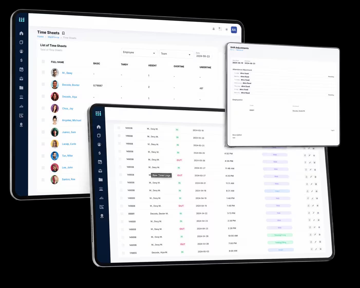 EES Workforce time management dashboard for schedules, attendance, and payroll-ready records