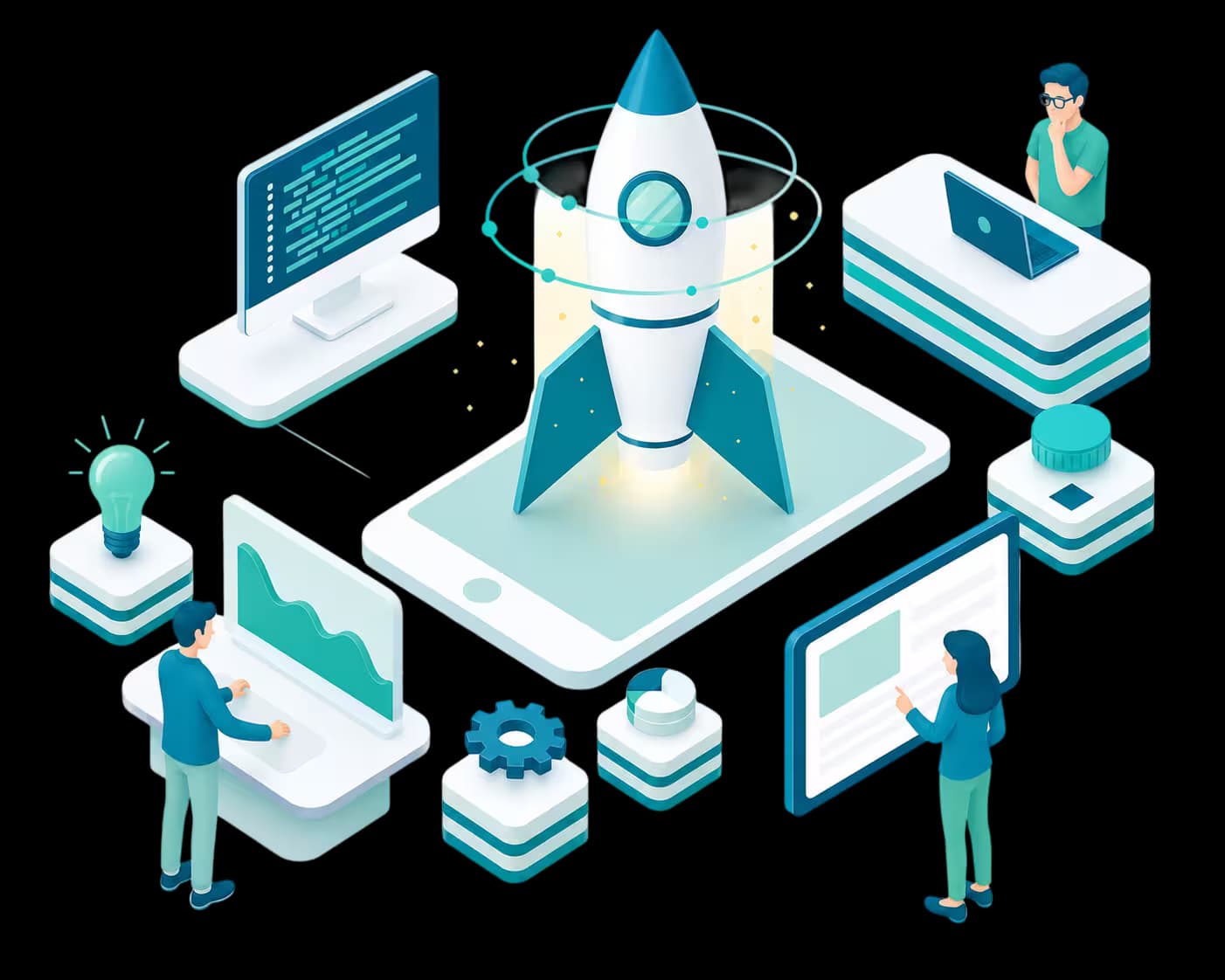 Custom software development illustration