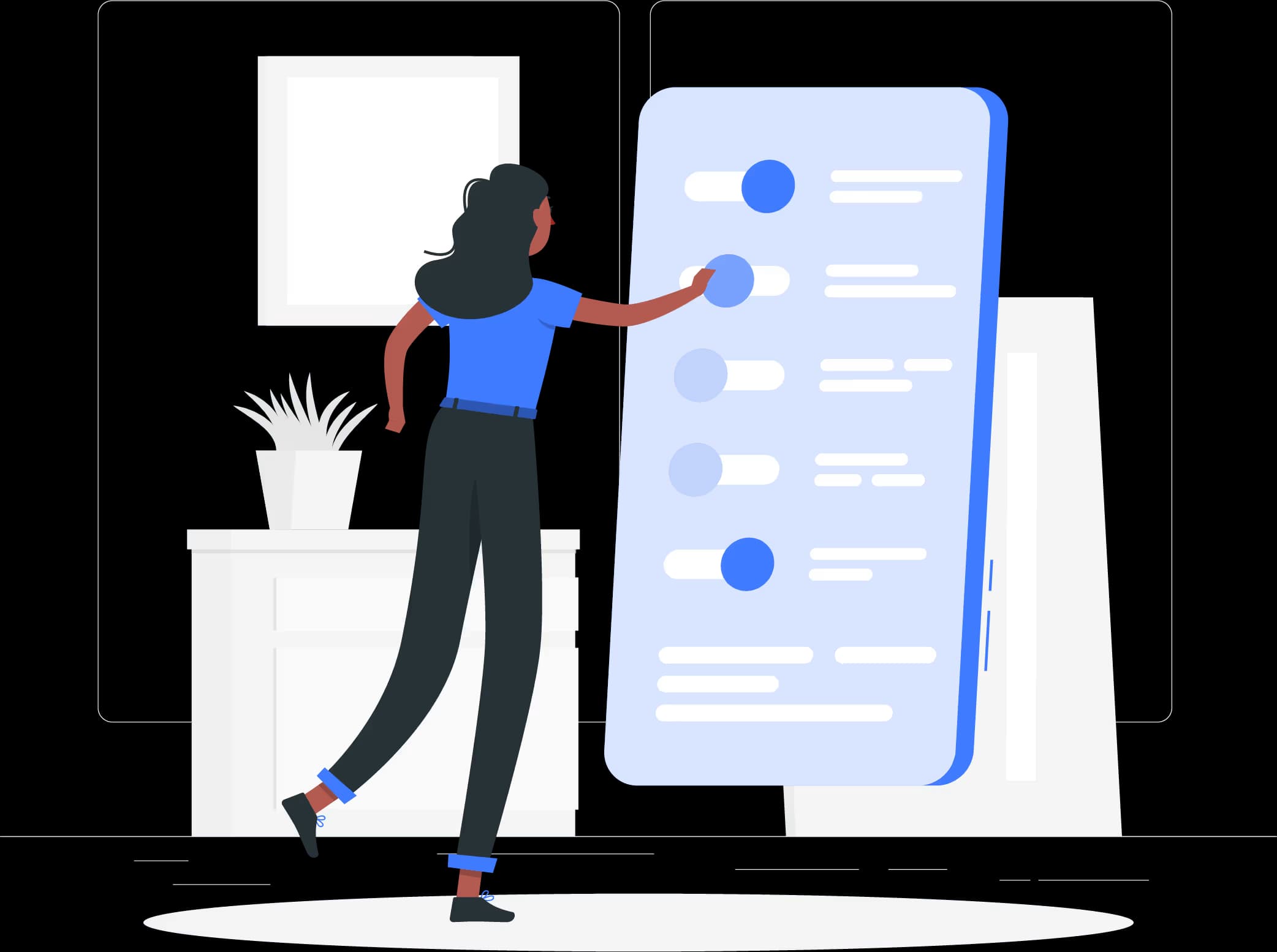 Mobile app development illustration for custom business applications